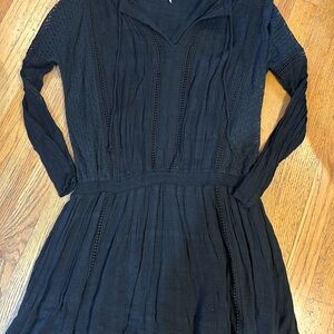 Free People Black Long-Sleeve Dress